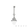 316L SURGICAL STEEL TRIPLE CZ BEZEL VERTICAL HELIX STUD